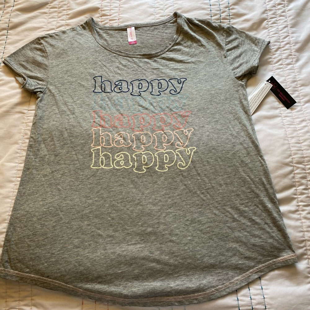 Never Worn: “Happy” Graphic T-Shirt from the brand “NOBO,” Size “Large”